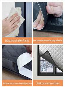 1件装保暖窗帘，隔热保温，窗纱，冬季防漏，防水，遮阳，隔音，双层加厚保暖窗帘