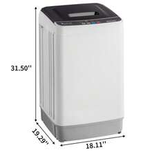 Fully Automatic Top-Loading Portable Compact Washing Machine, Single Tub, With Spin Pump, 10 Washing Programs, 8 Water Level Options, LED Display, 17.8 Lb Capacity, Black. - 美規A型插(110-127V) - 查看 4
