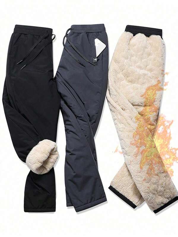 Pantalones de chándal con forro térmico para mujer, cómodos joggers para otoño e invierno, pantalones suaves para mujer