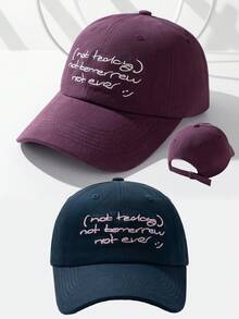 1 件装水洗纯色复古个性化女士棒球帽