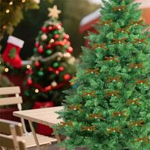Adornos navideños de terciopelo con forma de lazo, adornos clásicos de campana, elegantes decoraciones colgantes para el hogar - marrón café - Ver 3