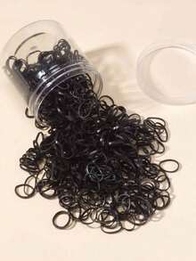 500pcs/Pack Colorful Disposable Hair Ties, Suitable For Girls' Daily Hair Accessories - Black - View 6