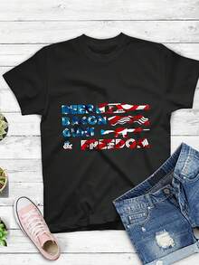 Beer Bacon Guns And Freedom Tee Shirt Patriot An Flag,This Fun Printed Casual T-Shirt Is The Perfect Gift For Valentine's Day/Christmas - 款式7 - 查看 1