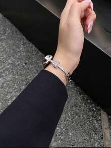 Un ceas de damă cu parfum Camellia, în stil vacanță de vară, cu o curea strălucitoare cu diamante. - Roz - Vizualizare 9