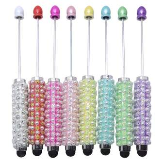 10 st Ny Stylus 2-i-1 diamantpenna med silikonpärlor, flerfärgad glittrande höjdpunktsdekoration