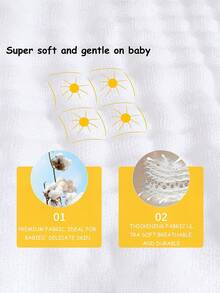 12pcs Baby Towel Set – Hospital-Bag Essentials Unisex Newborn Solid-Color Burp Cloths, Bath Towels And Washcloths For Boys And Girls. Six-Layer Ultra-Absorbent Fabric For All-In-One Use: Feeding, Bathing, Hand-Drying, Sweat-Wiping, Pillow Cover, Burping And Nursing. - White - View 5