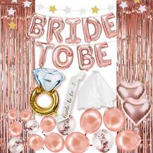 Bộ bóng bay màu vàng hồng dùng để trang trí tiệc cho phụ nữ, cô dâu tương lai, trang trí phòng tân hôn, phù hợp cho tiệc chia tay độc thân, họp mặt bạn bè, tiệc theo chủ đề, trang trí trong nhà và ngoài trời, phụ kiện chụp ảnh. - Nhiều màu - Xem 2