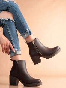 Women Ankle Boots & Booties - CHOCOLATE - View 2