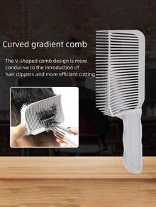 1把定位造型梳，油头渐变剪发梳，剪发工具，平头推剪梳，蓬松定位剪发专用梳，可调节弧度定位剪发梳，剪发辅助工具，适用于男士、理发师和美发沙龙 - 彩色 - 查看 3