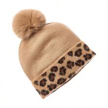 Bruno Magli Gorro de cachemira con puño de jacquard de leopardo - Marrón - Ver 2