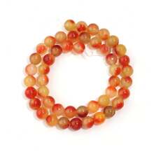 1 hạt đá mã não đỏ tự nhiên 4/6/8/10/12mm hạt rời thủ công thời trang DIY, thích hợp làm vòng tay, vòng cổ, trang sức, dây đeo điện thoại, móc khóa - Ngọc mã não - Xem 11