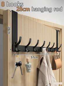 New No-Drill Door Hook, Over-The-Door Hanging Rack, Extended Length Door Mounted Clothes Hanger, Essential For Hanging Clothes. Ideal For Bedroom Storage. - Multicolor - View 17