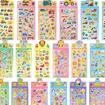 10张海洋/动物/汽车/恐龙卡通可爱装饰贴纸，DIY贴纸，可作礼物