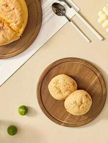 Wooden Round Tray With Grooves, Dinner Plate, Cheese Board, Suitable For Coffee Tables And Home Decoration, Appetizers, Cakes, Snacks, Coffee Tray, Acacia Tray, Country Style, Kitchen Tools, Friend Parties, Birthday Party Table Setting, Easy To Clean, Can Be Given As Housewarming, Thanksgiving, New Year Gifts