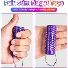 Little Ouchies Pain Fidget, Pain Fidget Toys For Adults, Pain Stim Fidget – 3D Printed Spiky Fidget Keychain For Stress Relief, Focus & Anxiety - Novelty Gifts For Office, Travel - Purple - View 4