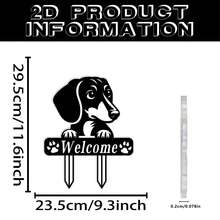 1 قطعة، لوحة ترحيب بشكل كلب السلق من الأكريليك للحديقة والديكور الخارجي، ديكور الباتيو، زخرفة العشب، مناسبة لعيد الميلاد والسنة الجديدة، لا تحتاج إلى طاقة - الأسود - مشاهدة 3