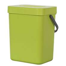 Puro - cubeta de basura para colgar en la pared con tapa, 1.32 galones / 5 l, pequeño cubeta de basura de cocina para encimera, mini cubeta de basura de comida - Blanco - Ver 1