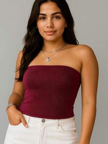 5-Piece Set: Women's Strapless Tube Top With Lining, Bustier Style, Basic Blogger Fashion, One Size - KIT 2 Peças-2 - View 2