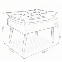 Luxury Decorative Ottoman/Pouf With Spindle Legs For Living Room/Reception Area - Cappuccino - View 5