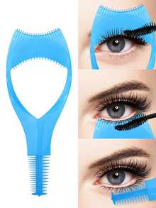 3-In-1 Mascara Applicator, Mascara Protector Tool, Lash Assist Tool, 1 Reusable Makeup Helper For Beginners To Apply Mascara And Eyeliner Perfectly, Create Natural Clump-Free Lashes, Mascara Guard Applicator With Lash Separator And Tweezers, Suitable For Girls - Pink - View 9