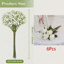 Valentine's Day Fake Flower Gift, Artificial Rose Bouquet Set In Red Pink White Blue, Fake Flowers For Anniversary, Birthday, Home Decor - Multicolor - View 12