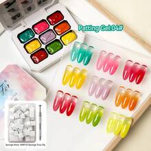 AiFer Bộ 9 màu sơn gel chấm bi, độ bão hòa cao, màu gel bán đặc phổ biến, thích hợp cho các tiệm làm móng. - Nhiều màu - Xem 17