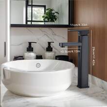 4-calowa, szeroka bateria łazienkowa, nowoczesna bateria umywalkowa z ceramicznym rdzeniem zaworu, oszczędzająca wodę, zawiera akcesoria montażowe, montaż na blacie z jednym otworem, powłoka ze stopu tytanu zapobiegająca odciskom palców, podnosi poziom wystroju łazienki