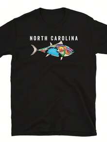 North Carolina Shirt, North Carolina Tuna Fishing Shirt, Tuna Fish Shirt, Deep Sea Fishing, Fisherman Shirt, Charter Fishing, Fisher Gift,This Fun Printed Casual T-Shirt Is The Perfect Gift For Valentine's Day/Christmas - 款式29 - 查看 1