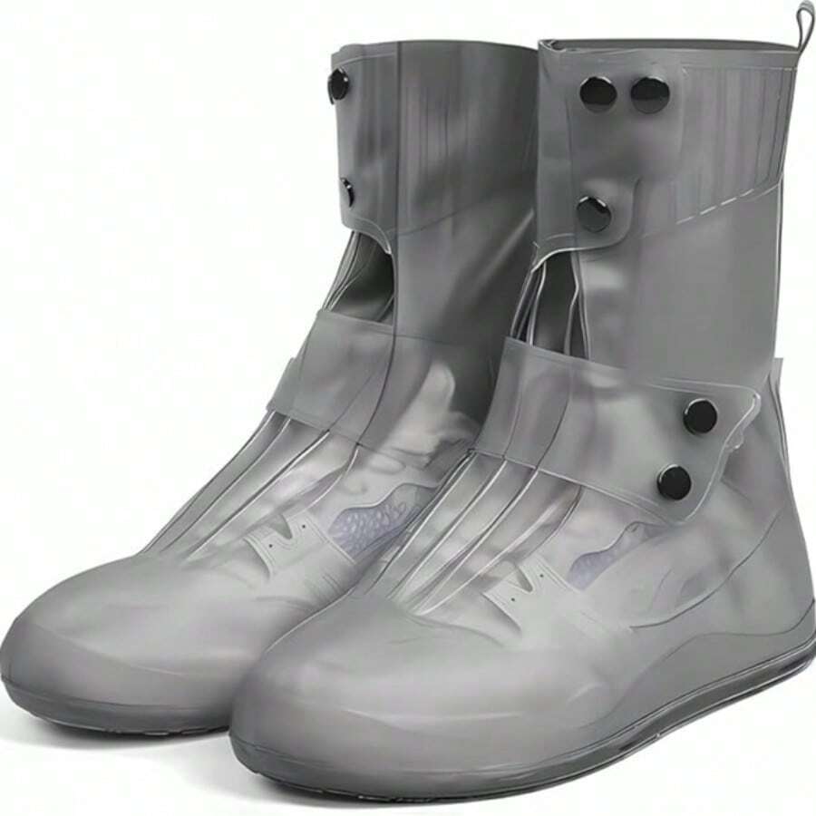Cubrezapatos Impermeable Reutilizable para Hombre y Mujer, Antideslizante, Fácil de Poner y Quitar, Protector Calzado para Lluvia, Bicicleta, Senderismo, Trabajo - transparente - Ver 1