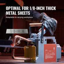 Soldadora por puntos portátil , máquina soldadora por puntos de 1/8 de pulgada con capacidad de entrada de 1,5 kVA, pistola de punta de soldadura portátil, máquina de soldadura por puntos de chapa metálica para placas de acero - Gris - Ver 2