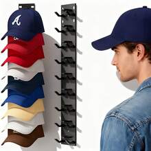 2pcs Baseball Cap Storage Rack, Strong Adhesive Wall Mounted Hat Holder, Multi-Layer Hat Display Shelf, Wall Hanging Cap Hook Suitable For Closet And Bedroom, Keeps Hats Neat And Wrinkle-Free, Suitable As Gifts For All Occasions - Multicolor - View 2