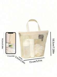 Portable Mesh Zipper Toiletry Bag - Quick-Drying Shower Bag, Hollowed-Out Simple Mini Portable Mesh Travel Toiletry Bag, Student Handbag, Makeup Bag, And Sundries Storage Bag, Suitable For Travel, Fitness, And University Life | Waterproof Cosmetic Storage Bag, Makeup Bag, Unisex Waterproof Shower Bag, Suitable For School Holidays, Holidays, School Supplies, Travel, And Other Occasions. - Multicolor - View 11