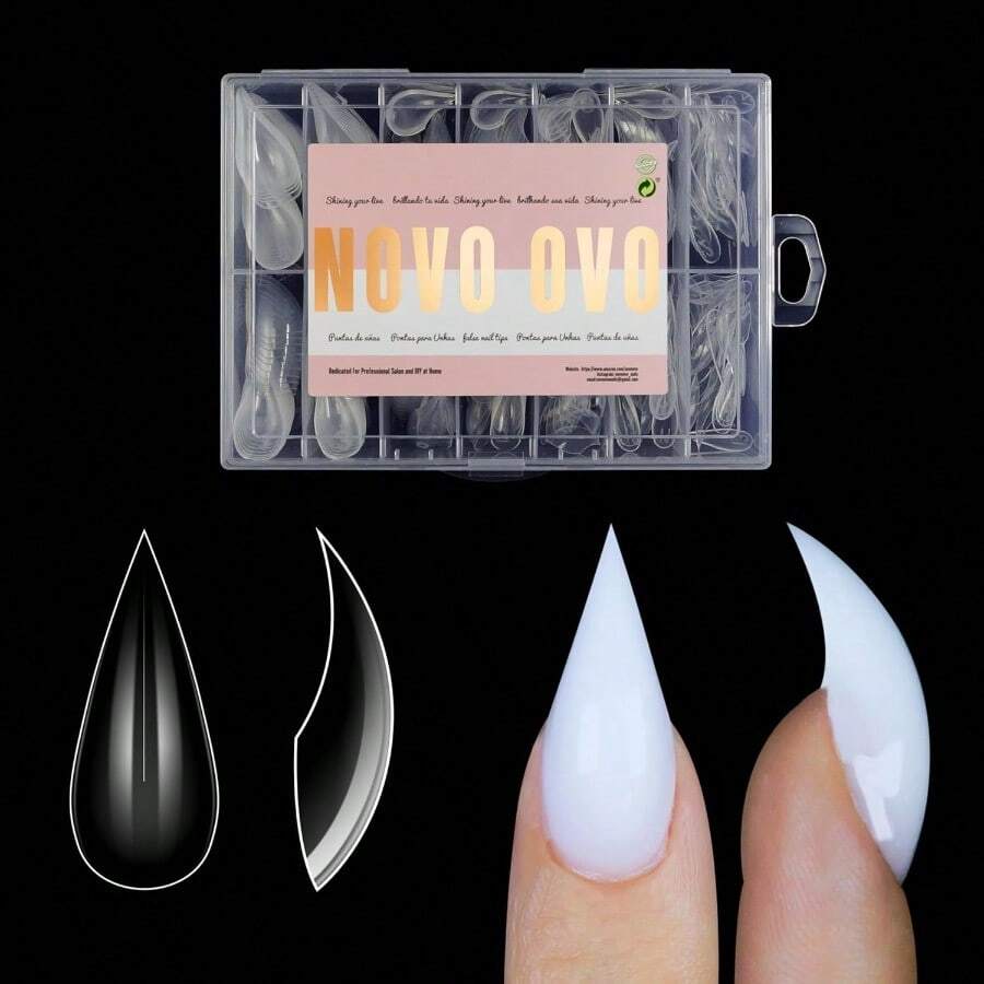 Zxssalloween Cat Claw Sort Curved Tto Nail Dual Ms Poly Gel Extension Of 3D Eagle Awk Curve Ural Acrylic Nails Reusable Full Cover Mol Nail Art Design 280 Pcs 14 SizesFalse Nail Tips - 弧形細高跟短版3D美甲雙形 - 查看 1