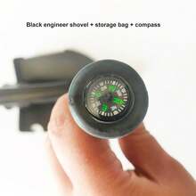 17in Pala Plegable Con Pico Pala Jardinería, Recuperación, Camping, Acampar, Playa, Cavar Tierra, Arena, Barro Y Nieve - Negro - Ver 3