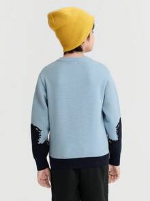 Balabala Boys Knit Sweater, 2025 Winter Mall Edition, Soft Pullover Top - Blue-black Tone - View 5