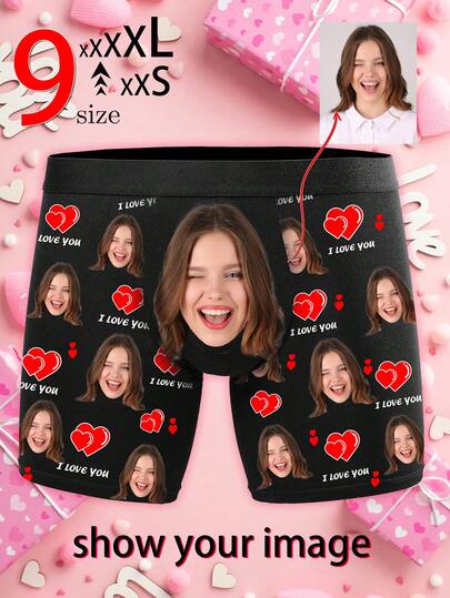 1 par de calzoncillos tipo bóxer personalizados para hombres, con personalización de rostro impresa, con elementos navideños como copos de nieve y árboles de Navidad, así como patrones de personajes personalizables. También ofrece 9 tallas desde XXS hasta XXXXL, calzoncillos cortos de hombre con foto personalizada, ropa interior larga dulce y romántica para hombres, un regalo para tu ser querido, regalo de aniversario, regalo de boda, regalo de pareja, regalo para el mejor amigo, regalo para novio/esposo/él.