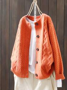 Women Cardigans - Orange - View 6