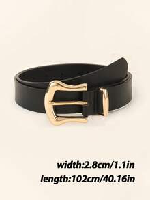 1/3件装高品质休闲复古金色扣女士腰带，欧美休闲扣腰带，简约百搭裤装/连衣裙时尚腰带，适合日常通勤，可作为礼物赠送 - 彩色 - 查看 4