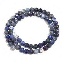 1pc Natural Blue Veined Stone Beads 4/6/8/10/12mm, Fashionable Handmade DIY Loose Beads Suitable For Bracelets, Necklaces, Jewelry, Phone Straps, Keychains, Wholesale - Blue Sodalite - View 8