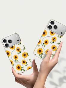 Custodia magnetica opaca per iPhone 17 Pro Max e 17 Air, custodia protettiva in TPU a forma di girasole, scocca morbida e antiurto - Viola - Visualizzare 8