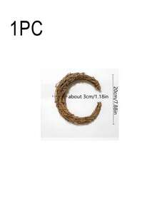 1个新月形葡萄藤花环，适合斋月DIY装饰，木质藤蔓圆形花环，春季花环，饰以人造枫叶、丰收南瓜和松果，适合感恩节、壁炉、窗户、生日派对、家居墙面装饰、情人节、毕业礼物