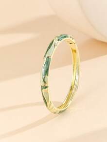 1 件时尚风格镀金几何图案珐琅景泰蓝手链手镯珠宝礼物适合女孩女士