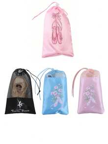 1 Pezzo Borsetta da danza portatile in rete, sacchetto di stoccaggio traspirante per scarpe, organizer borse per ragazze, borse portascarpe con coulisse per scarpe da danza