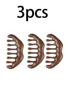 2-In-1 Massage Comb, Sandalwood Comb, 12-Tooth Wooden Comb, Multi-Function Comb, Five-Finger Comb, Wide-Tooth Comb, Health Comb, Sandalwood Massage Comb, Neck Massage, Scalp Acupressure Massage, For Hair Care - Multicolor - View 13