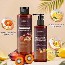 巴塔纳油洗发水和护发素套装，滋养秀发，保湿柔顺，抚平毛躁，令秀发丝滑亮泽，深层清洁，保湿柔顺秀发，增强头发弹性，天然护发素，适合所有发质。 - 咖啡棕 - 查看 5