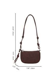 Bolso de mano mini de grano de litchi, nuevo bolso cruzado compacto de moda diaria para mujer - Café - Ver 5