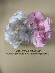1 件 10 LED 1.5 米玫瑰花串灯，浪漫卧室装饰，婚礼/派对节日装饰，求婚礼物，电池供电 - 彩色 - 查看 21