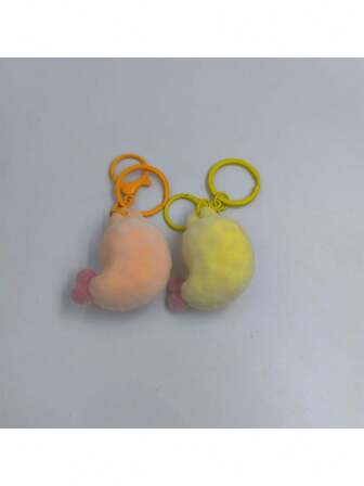 Flocked Tempura Shrimp Keychain, Cute 3D Figurine Backpack Pendant, Creative Keychain, Personalized Keychain, Party Favors, Holiday Gifts