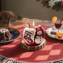 Christmas Apple-Shaped Silicone Mold, Candle Mold With Santa Claus And Snowman Design, Ideal For Crafts, Soap, And Resin. Perfect For Christmas Decorations.