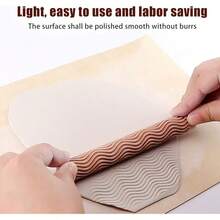 JOJOCY Clay Rollers Textured, Wooden Hand Rollers Clay Modeling Pattern Rollers Kit Foliage Barks Ripples Stars Pebbles Swflake Ceramic DIY Tools Pottery Stamp Roller For Pasta (Set 2) - SET 2 - View 9